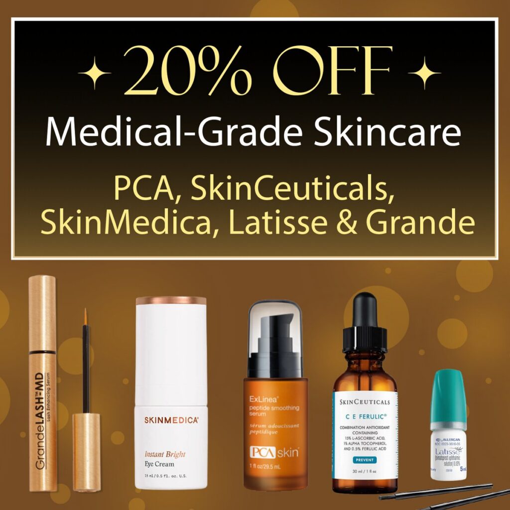 20% off medical-grade skincare at Oasis at WSNM: PCA, SkinCeuticals, SkinMedica, Latisse and Grande